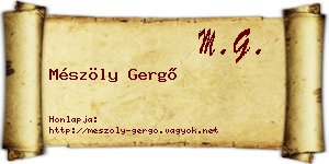 Mészöly Gergő névjegykártya